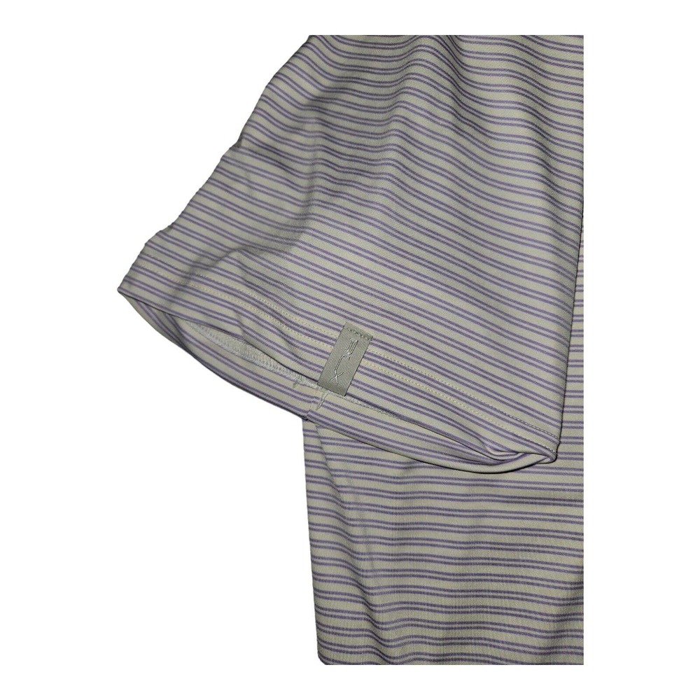 RLX Ralph Lauren Polo Large Men's White/Purple Stripes Golf Active Preppy - Picture 5 of 8
